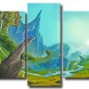 Fantasy Landscape Scenery 5 Panels Paint By Numbers