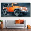 Orange Jeep 3 Panels Paint By Numbers