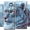 Snow Leopard 4 Panels Paint By Numbers