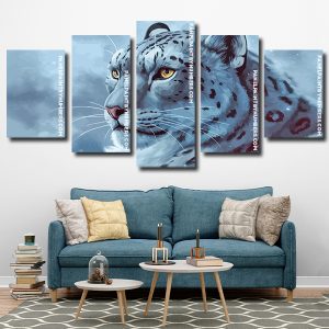 Snow Leopard 5 Panels Paint By Numbers