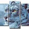 Snow Leopard 5 Panels Paint By Numbers