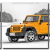 Yellow Jeep In Snow 3 Panels Paint By Numbers