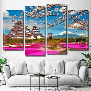 Japanese Landscape 4 Panels Paint By Numbers