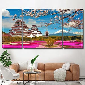 Japanese Landscape 3 Panels Paint By Numbers