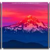 Landscape Mountains Red Sunset 3 Panels Paint By Numbers