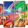 Rick And Morty Battle 4 Panels Paint By Numbers