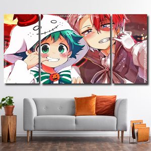 Todoroki And Deku 3 Panels Paint By Numbers