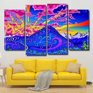 Trippy Landscape 4 Panels Paint By Numbers