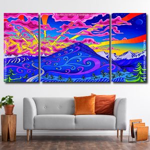 Trippy Landscape 3 Panels Paint By Numbers