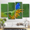 Aesthetic Sunflower And Blue Bird Art 4 Panels Paint By Numbers