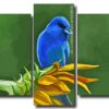 Aesthetic Sunflower And Blue Bird Art 5 Panels Paint By Numbers