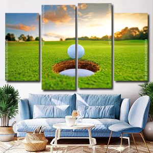 Aesthetic Golf Scenes 4 Panels Paint By Numbers