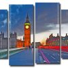 Aesthetic London City 4 Panels Paint By Numbers