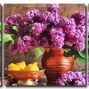 Aesthetic Purple Flowers 3 Panels Paint By Numbers