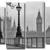 Black And White London City 4 Panels Paint By Numbers