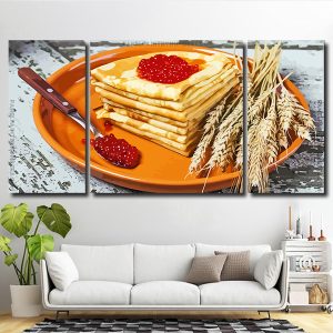 Fish Roe With Crepes 3 Panels Paint By Numbers