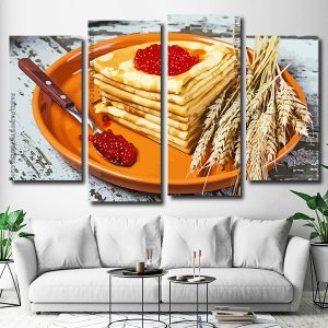 Fish Roe With Crepes 4 Panels Paint By Numbers