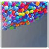 Flying Monochrome House With Colorful Balloons 3 Panels Paint By Numbers