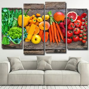 Fruits and Vegetables Art 4 Panels Paint By Numbers