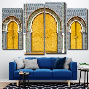 Golden Castle Doors 4 Panels Paint By Numbers