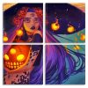 Halloween Witch Square Panels Paint By Numbers