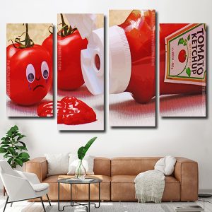 Ketchup Sad Tomatoes 4 Panels Paint By Numbers