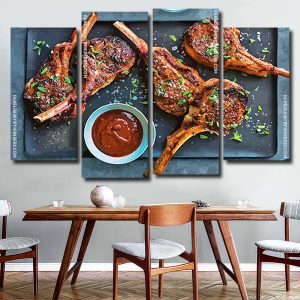 Lamb Chops With Chile Sauce - 4 Panels Paint By Numbers