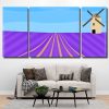 Lavender Field With a Windmill 3 Panels Paint By Numbers