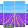 Lavender Field With a Windmill 4 Panels Paint By Numbers