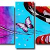 Lips Butterfly Art 5 Panels Paint By Numbers