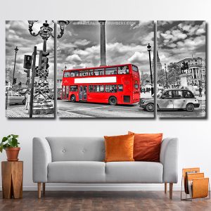 London Black And Red Bus 3 Panels Paint By Numbers