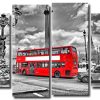 London Black And Red Bus 4 Panels Paint By Numbers