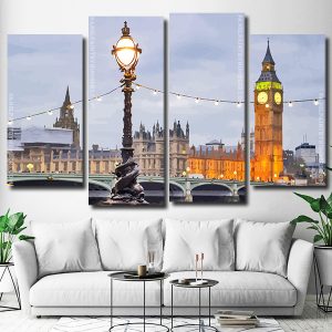 London Cityscape Art 4 Panels Paint By Numbers