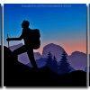 Man Climbing Mountain 3 Panels Paint By Numbers