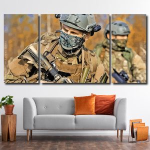 Military Special Forces 3 Panels Paint By Numbers