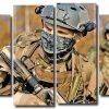 Military Special Forces 4 Panels Paint By Numbers