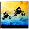 Motocrosses Silhouette 3 Panels Paint By Numbers