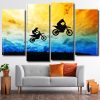 Motocrosses Silhouette 4 Panels Paint By Numbers