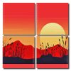 Mountain Landscape Silhouette Square Panels Paint By Numbers