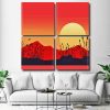 Mountain Landscape Silhouette Square Panels Paint By Numbers