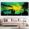 Night Beautiful Couple 3 Panels Paint By Numbers