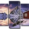 Norwegian Cabin In Snow 5 Panels Paint By Numbers