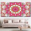 Pink Mandala 3 Panels Paint By Numbers