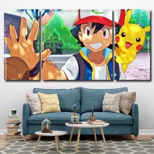 Pokemon Anime Art 3 Panels Paint By Numbers