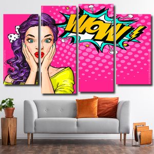 Pop Art Lady 4 Panels Paint By Numbers