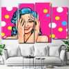 Pop Art Woman 4 Panels Paint By Numbers