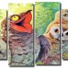 Potoo And Owls 4 Panels Paint By Numbers