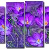 Purple Crocus 4 Panels Paint By Numbers