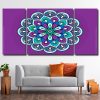 Purple and Blue Mandala 3 Panels Paint By Numbers