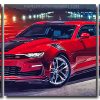 Red Chevrolet Camaro 3 Panels Paint By Numbers